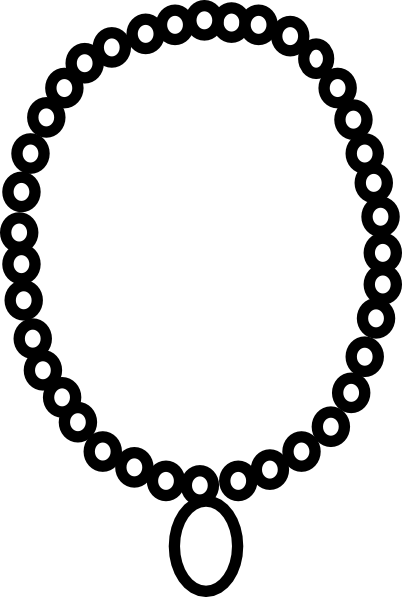 28 Collection Of Necklace Clipart Black And White Png - Clip Art Black And White Necklace (402x597)