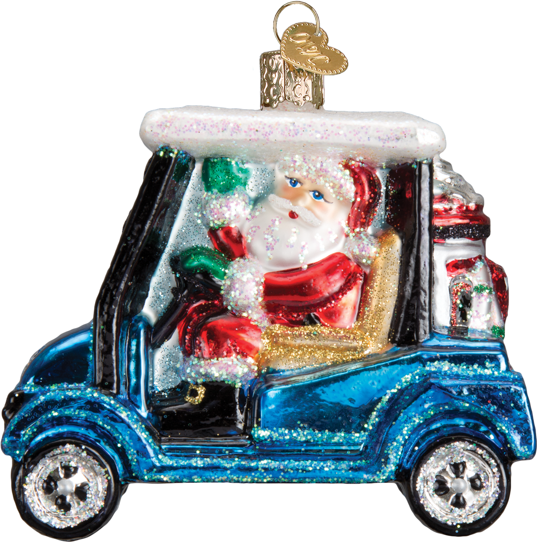 Golfer's Day Old World Christmas Has The Perfect Gifts - Old World Christmas Santa Driving Golf Cart (1200x1200)