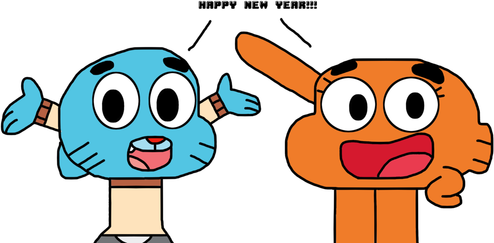Gumball And Darwin Wishes Happy New Year By Marcospower1996 - Gumball Happy Birthday (1024x519)
