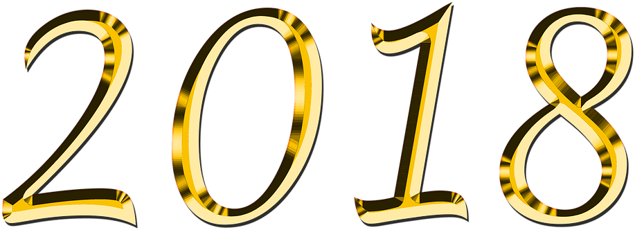 Simple 2018 Golden - New Year 2018 Transparent Clipart (960x640)