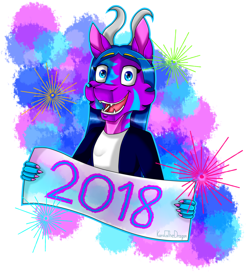 Happy New Year By Karolathedragon - Digital Art (858x930)