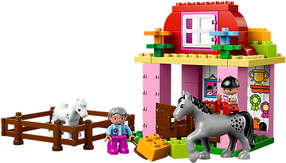 Pitch In At The Horse Stable - Lego Duplo Horse Stable 10500 (600x450)