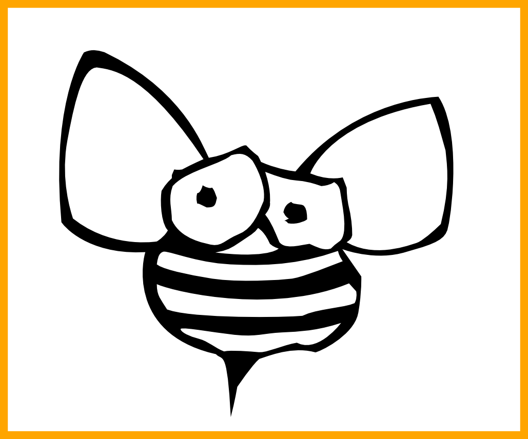 Unbelievable Single Line Art Bee Black White Png Picture - Honey Bee Wristlet Purse, Women's, Pale Blue/floral (1029x856)