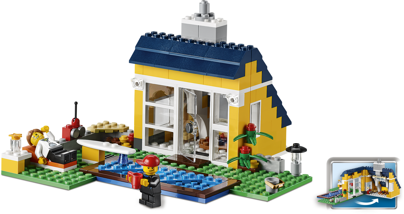 Домик На Пляже Lego Creator 31035 Лего - Lego Creator Beach Hut 3-in-1 (1710x930)