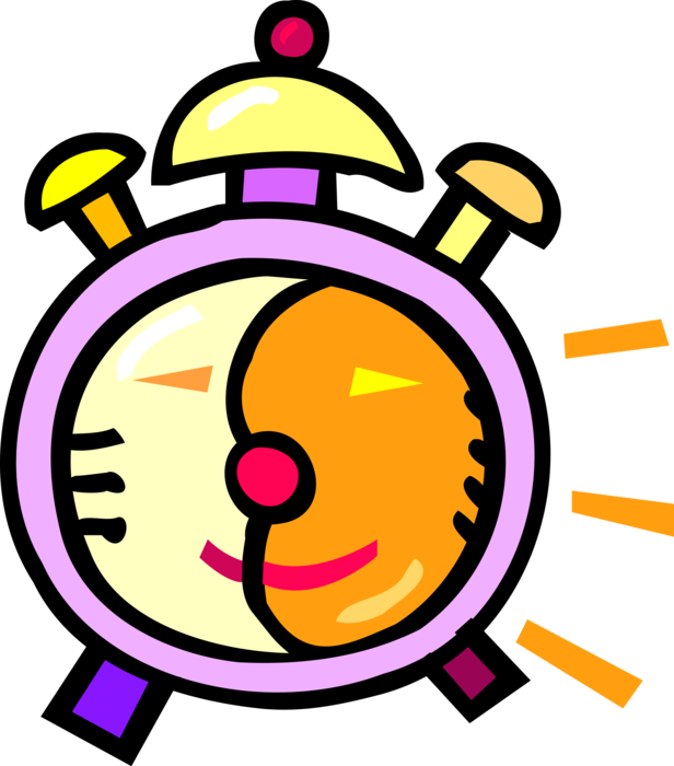 Vector Illustration Of Alarm Clock Ringing Its Morning - Vector Illustration Of Alarm Clock Ringing Its Morning (616x700)