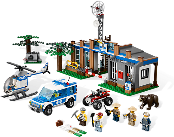 Lego City Forest Police Station Be On Guard For Robbers - Lego City Forest Police Station (600x450)