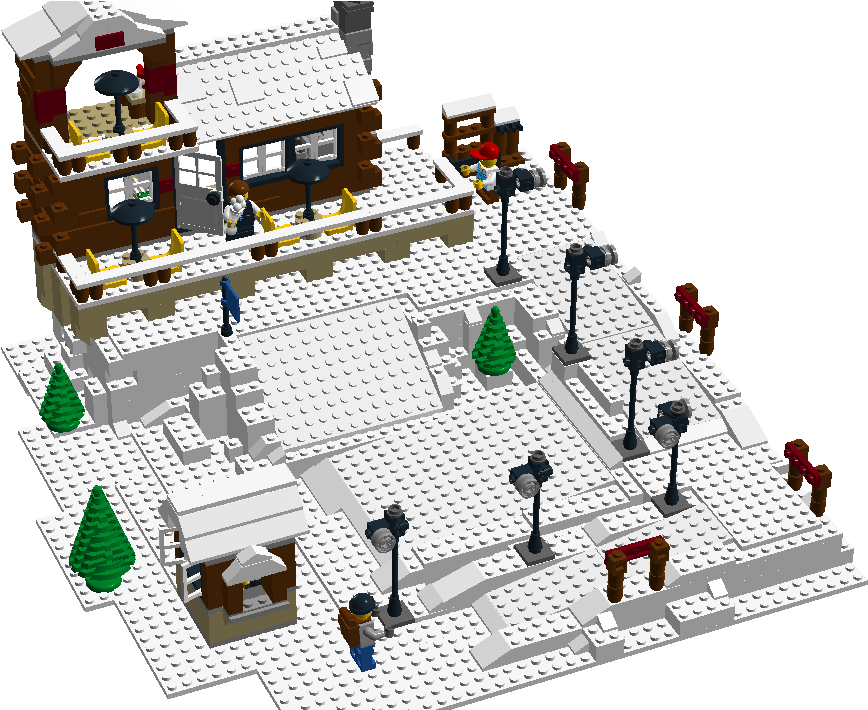 A Lego Chap Can Relax And Watch Others Skiing - Lego Ski Lift (1347x709)