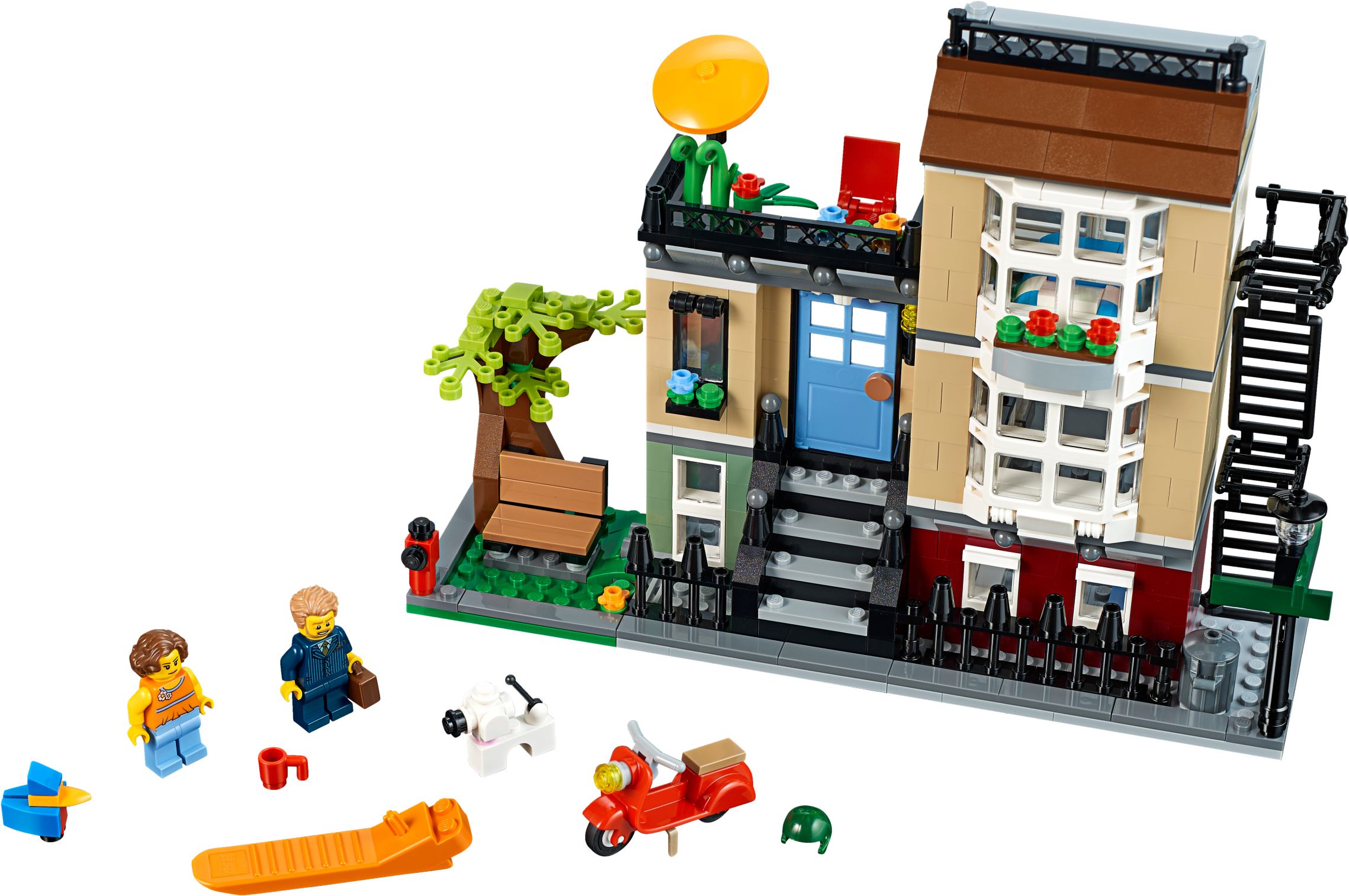 Lego Creator Městský Dům Se Zahrádkou - Lego Creator 31065 3-in-1 Park Street Townhouse (2400x1799)