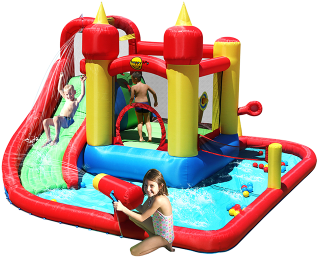 Jump And Splash Funland - Bouncy Castle With Water Slide (400x300)