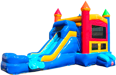 Rainbow Combo Wet Or Dry - Inflatable Castle (400x400)