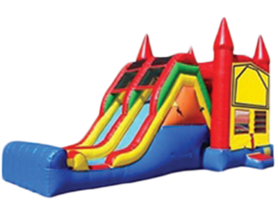 Dual Lane Mod Combo - Kidwise Double Lane Jump & Inflatable Slide - Ke-co2110 (400x300)