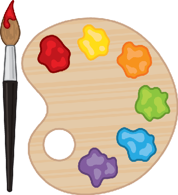 Poster Paint Tray Poster Color On White Background - Paint Tray Clip Art (364x399)