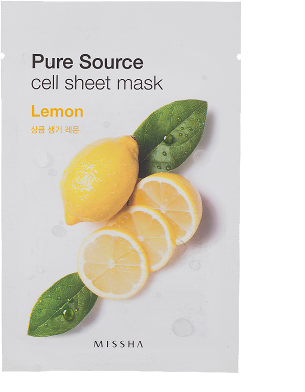 Aromatherapy Relaxing Mask With Lemon Missha - Missha Pure Source Cell Sheet Mask (lemon) 1pc(21g) (700x800)