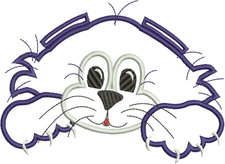 Applique Corner Wildcat Ears Applique Design - Cartoon (462x336)
