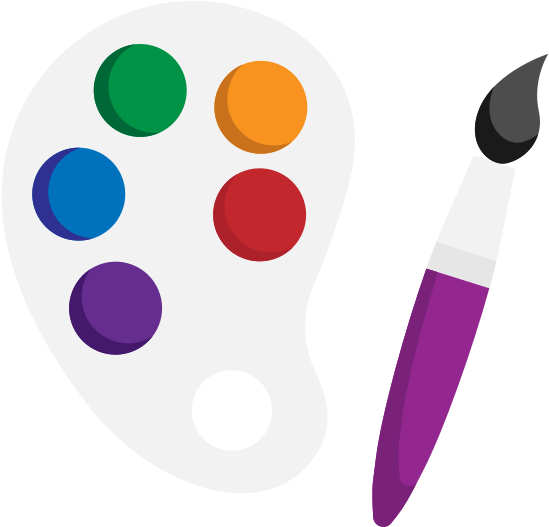 Artist Painting Palette Flat Icon Vector - Painting (768x768)