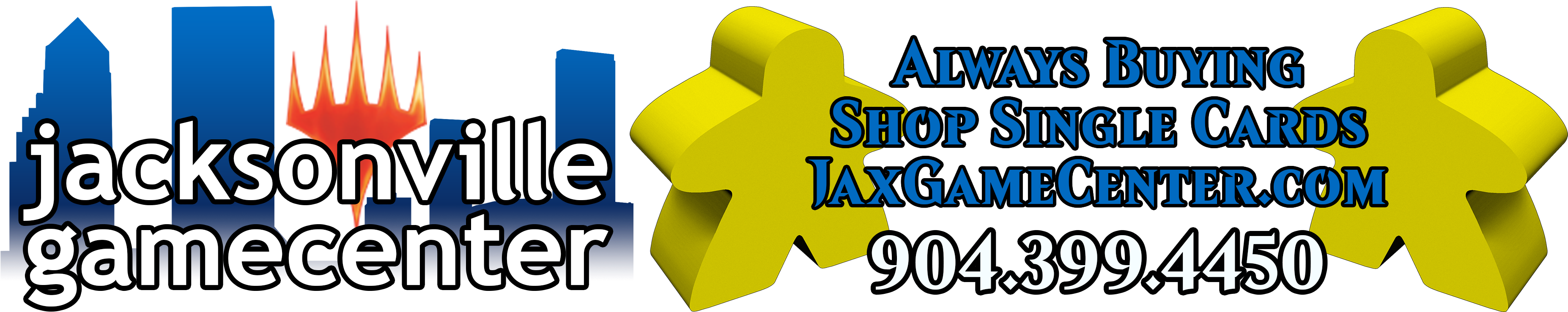 Jacksonville Game Center - Yellow Meeple Mousepad (3754x747)