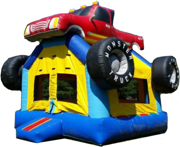Mega Monster Truck Moon Bounce - Monster Truck (592x480)