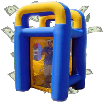 Wv Party Rentals Spacewalk Moonwalk Moonbounce - Money Machine (350x400)