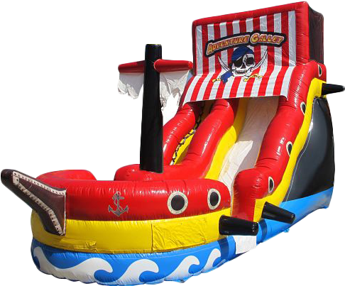 Pirate Ship Water Slide - Pirate Ship Bounce House Slide (500x458)