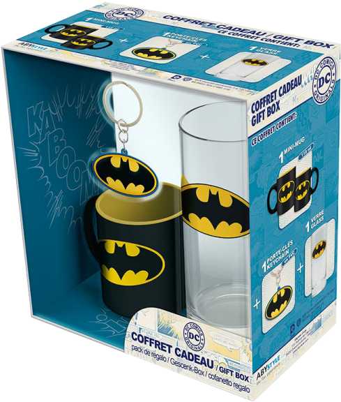 Dc Comics Batman Mini-mug/glass/keyring Gift Set - Batman Pack Taza Cafe + Llavero + Vaso Dc Comics (600x600)