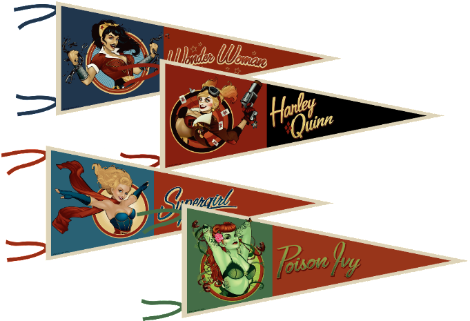 Dc Comics Bombshells Pendant - Dc Comics Bombshells Harley Quinn Pennant (700x493)