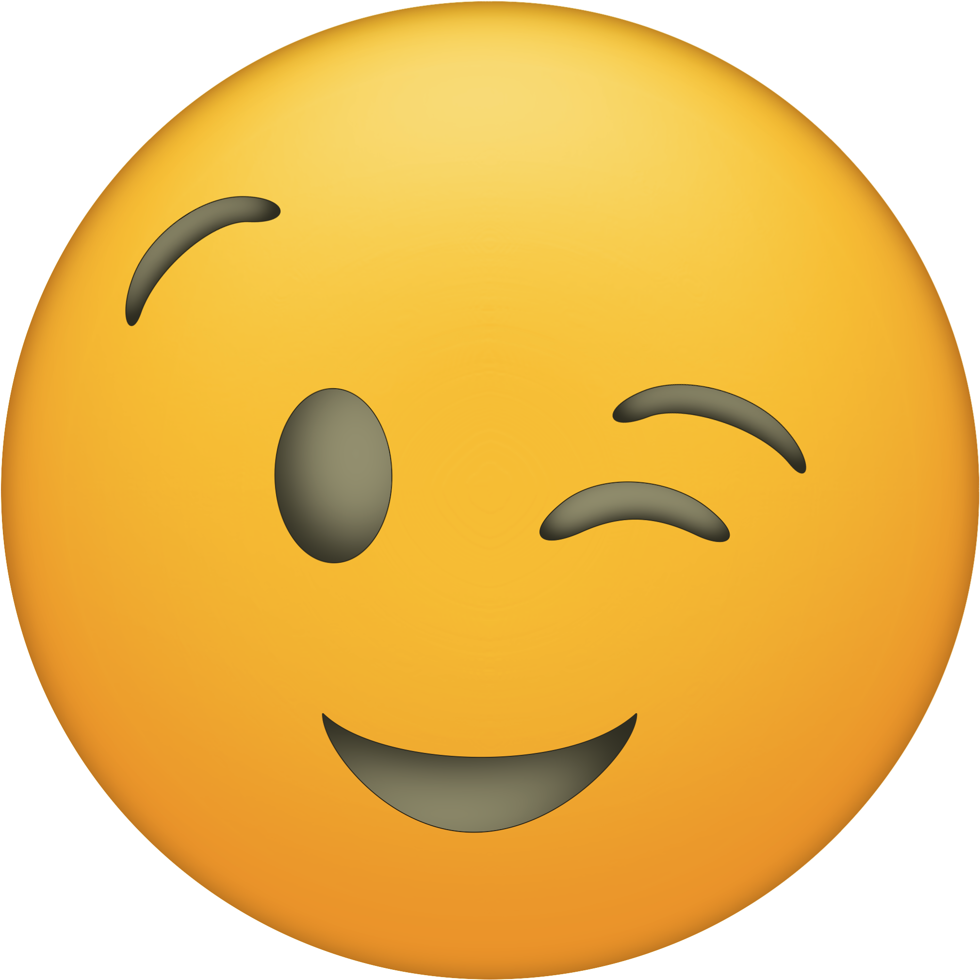 Emoji Face Clipart Winky - Winky Face Emoji Png (2083x2083)