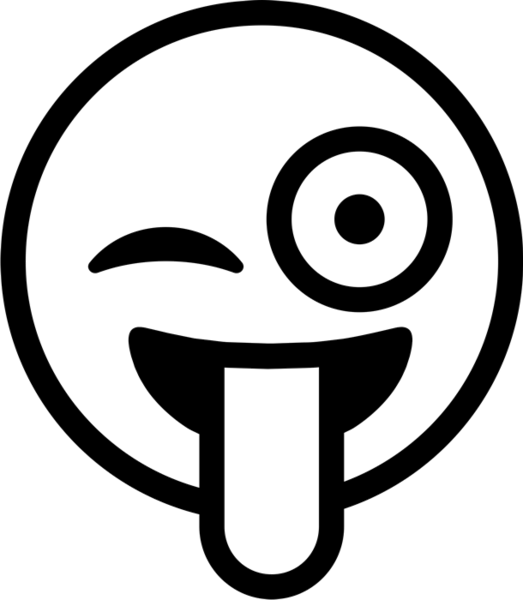 Emoji Face Clipart Black And White - Black And White Emoji (523x600)
