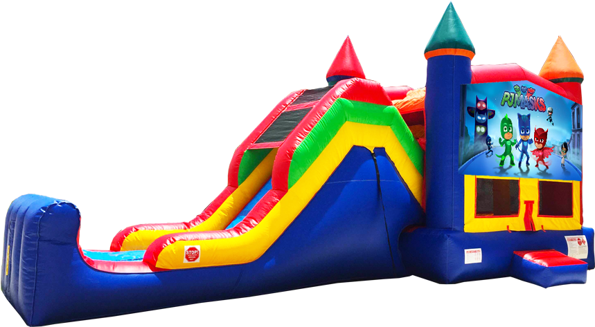 Pj Masks Super Combo 5 In 1 Bouncer, Slide, Climber, - Pj Masks Bounce House (864x792)