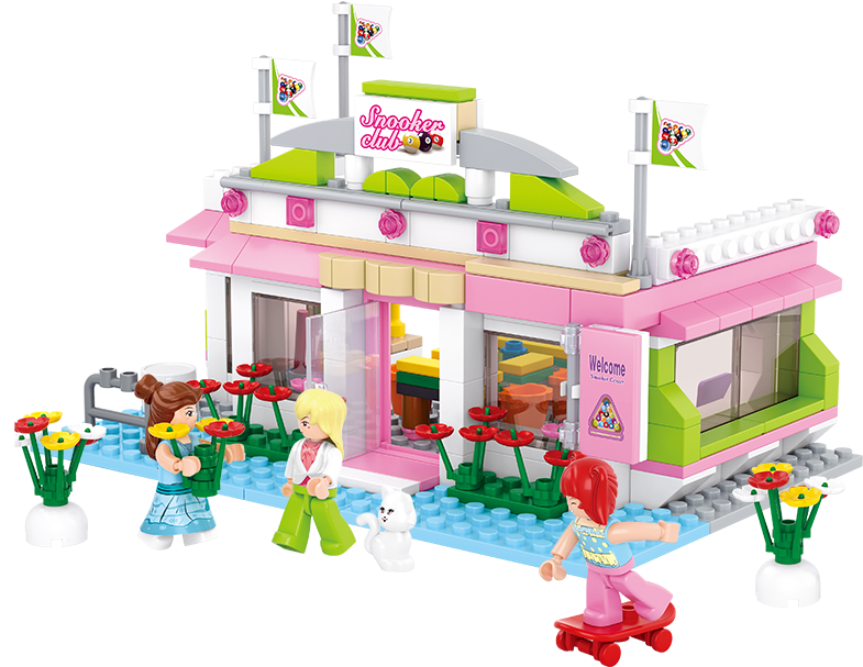 Sluban Pink Dream Series Snooker Club 289pcs/set Building - Girls Dream Lego (800x800)