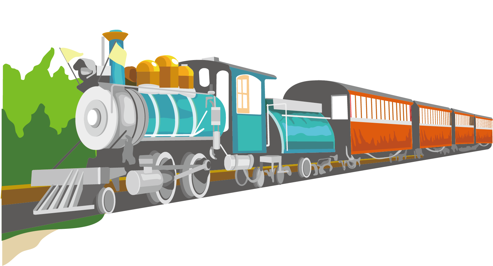 Train Rail Transport Cartoon Locomotive - Cartoon Train Png (1667x1667)