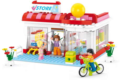 Lego Girls Dream Supermarket Playset - Sluban Dream Girls Supermarket (500x343)
