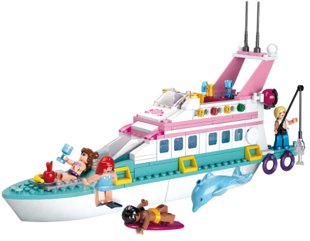 Girls Dream მდიდრული იახტა - Sluban Building Blocks Girl's Dream (500x500)