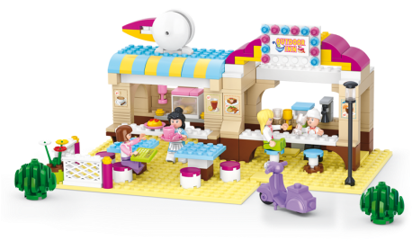 Sluban 0530 Pink Dream Series Outdoor Restaurant Diy - Sluban Building Blocks Girls Dream Series Restaurant (500x343)
