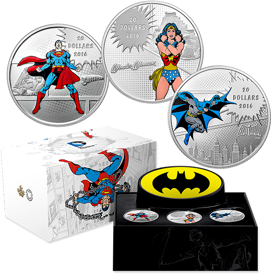 Pure Silver Coloured 3-coin Subscription Dc Comicstm - Dc Comics Coins 2016 (570x570)