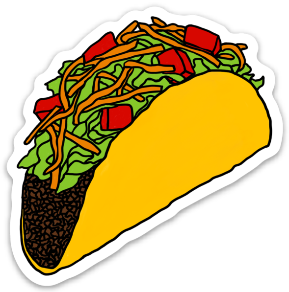 Taco Magnet - Taco Sticker (589x597)
