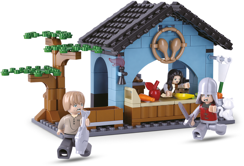 Sluban Legendární Bojovníci M38-b0612 Středověký Obchod - Sluban Building Blocks Legend Warriors Serie Grocer (800x600)