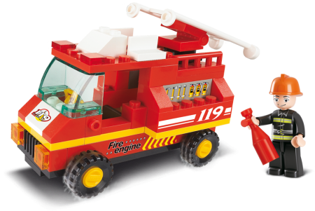 Brandbil - Sluban Building Blocks Town Series Fire Truck (500x343)