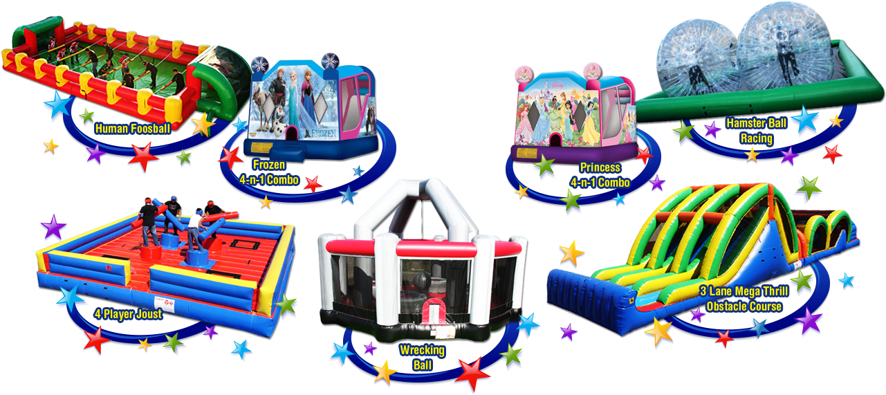 Bounce House Rentals - Ez Inflatables Wrecking Ball Bounce House - G180 (1300x570)