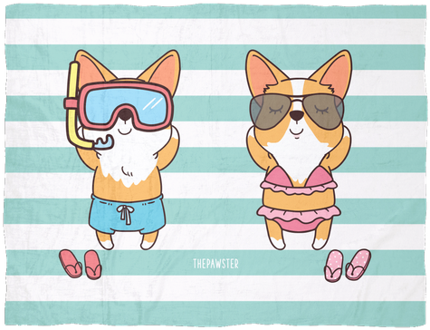 Sunbathing Corgi Fleece Blanket, Baby Blanket Dog Animal - Blanket (500x500)
