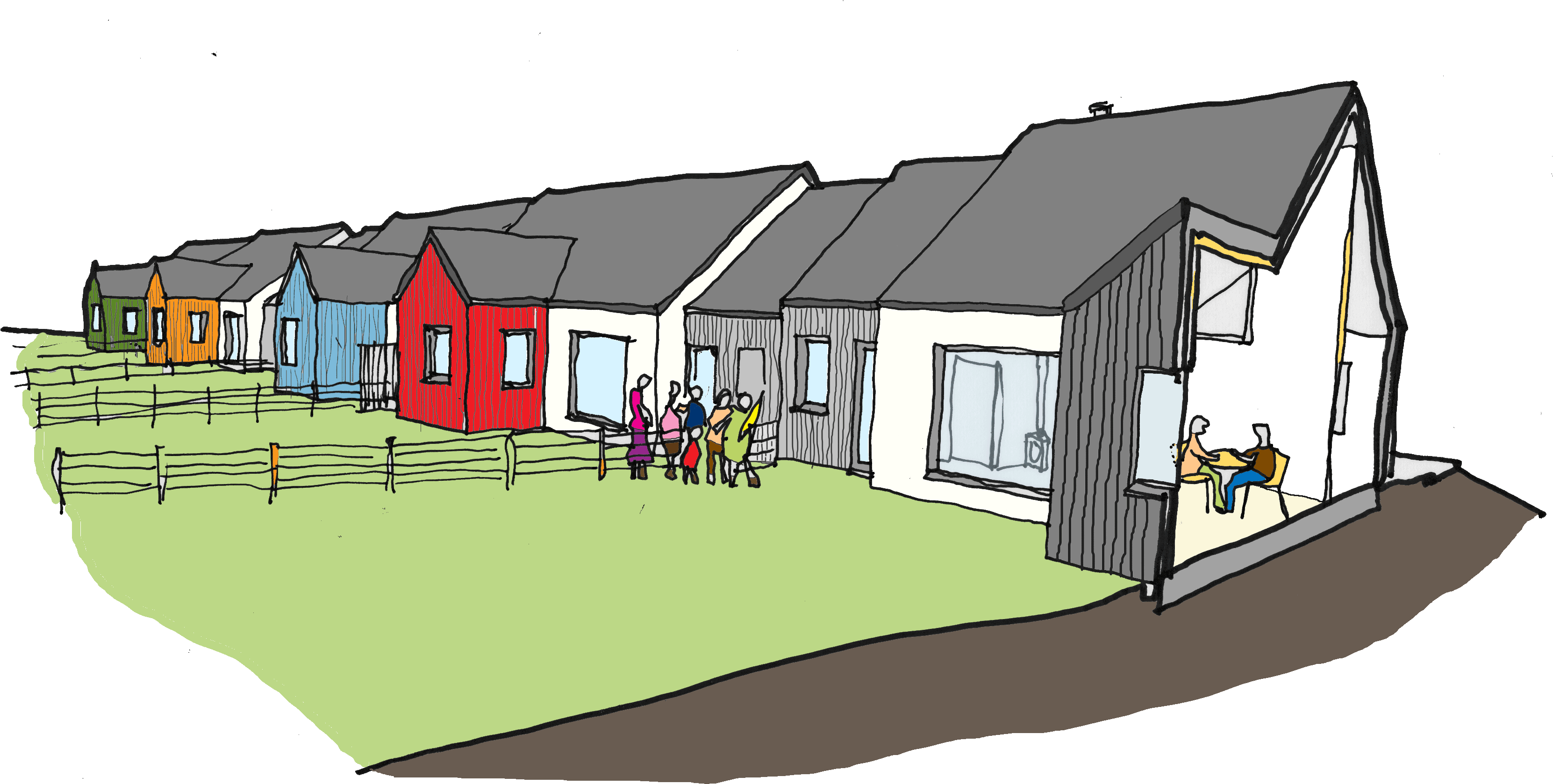 The Gardens Open Out On To The Lane And The Play Park, - House (3369x1779)