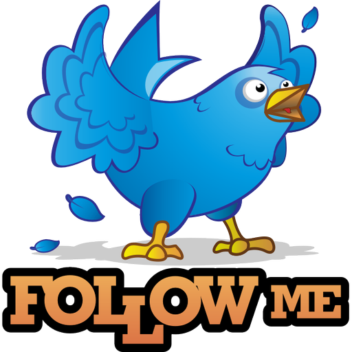 Twettgeon Follow Me Icon Png - Twitter Bird (512x512)