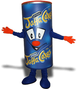 Mcvities Jaffa Cake Tube Mascot Costume - Jaffa Cake Costume (355x355)