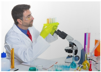 Chemical Laboratory Scientist Man With Test Tubes Poster - Test Tube (400x400)