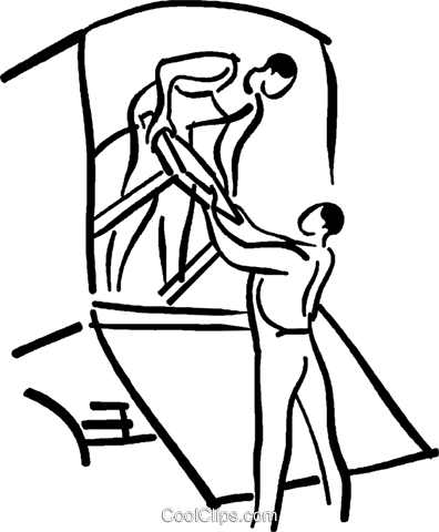 Movers Moving A Table Royalty Free Vector Clip Art - Clip Art (396x480)