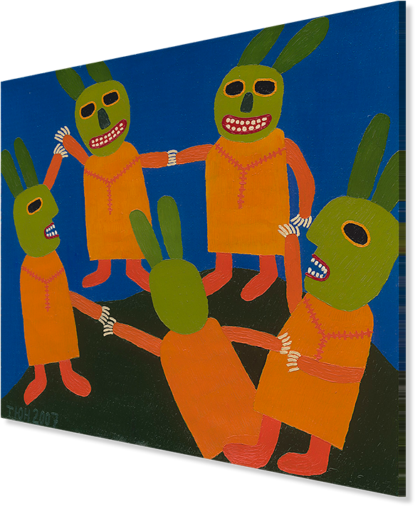 Dance Of The Dead Hares, Artist Yury Tatianin - Коллекция Музея Эрарта (600x729)