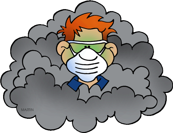The Pollution City Filled With Dirty Pollution Smog - Air Pollution Clipart (648x486)