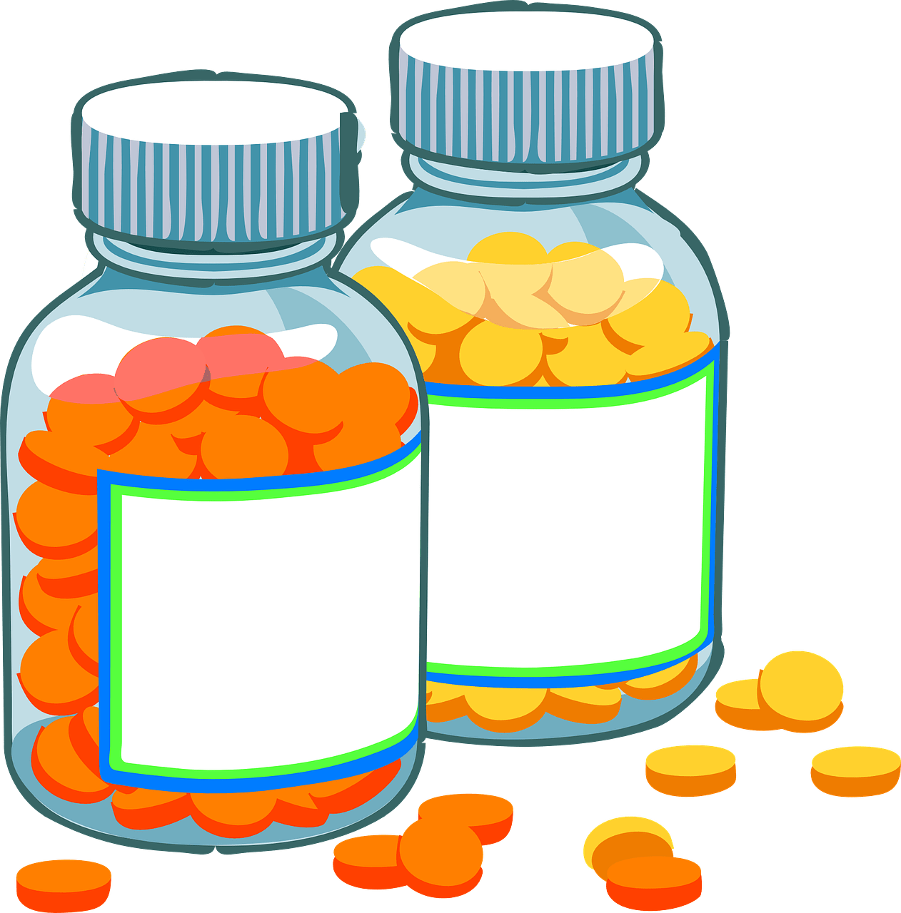 Download and share clipart about Pills And Bottle Clip Art Free Vector In O...