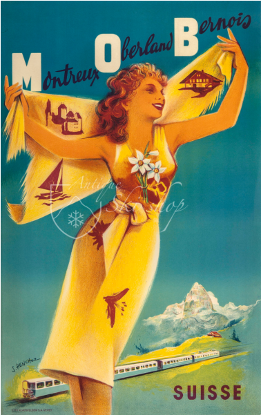 Montreux-oberland Bernois - Montreux Oberland Bernois - Suisse Vintage Poster (artist: (600x600)
