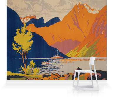 Orient Line To Norway Mural By Herbert Kerr Rooke - Mural (384x329)
