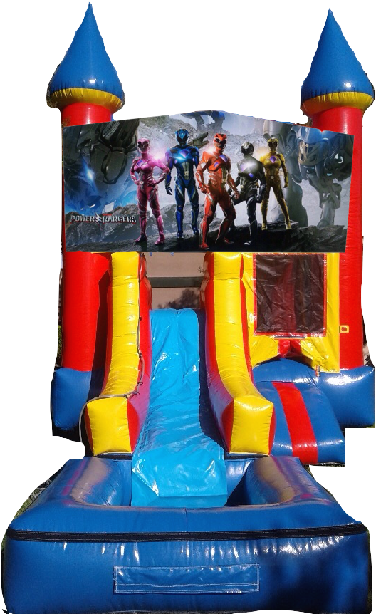 Water Slide Castle Combo Front Jumper Power Rangers - Paw Patrol Water Slide (720x960)